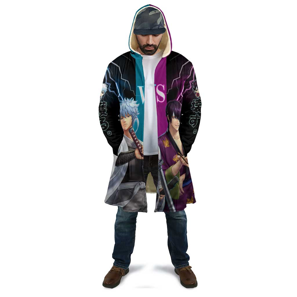Shinsuke vs Gintoki Gintama Split Lightning Design Cloak with Sword Duel and Anime Showdown Theme - The Mazicc