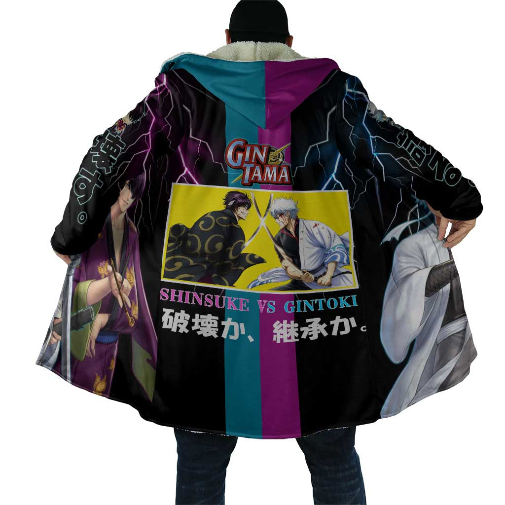 Shinsuke vs Gintoki Gintama Split Lightning Design Cloak with Sword Duel and Anime Showdown Theme - The Mazicc