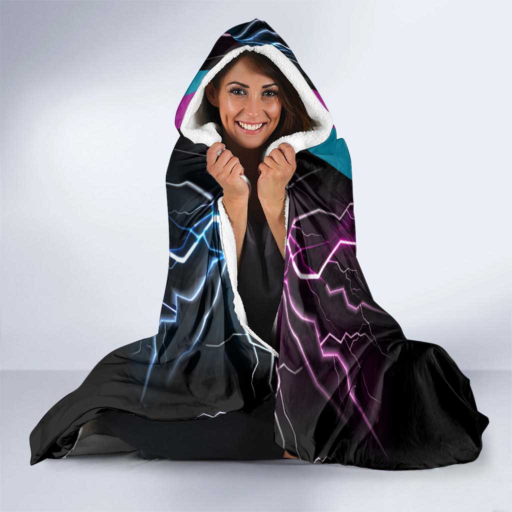Shinsuke vs Gintoki Gintama Split Lightning Design Hooded Blanket with Sword Duel and Anime Showdown Theme - The Mazicc