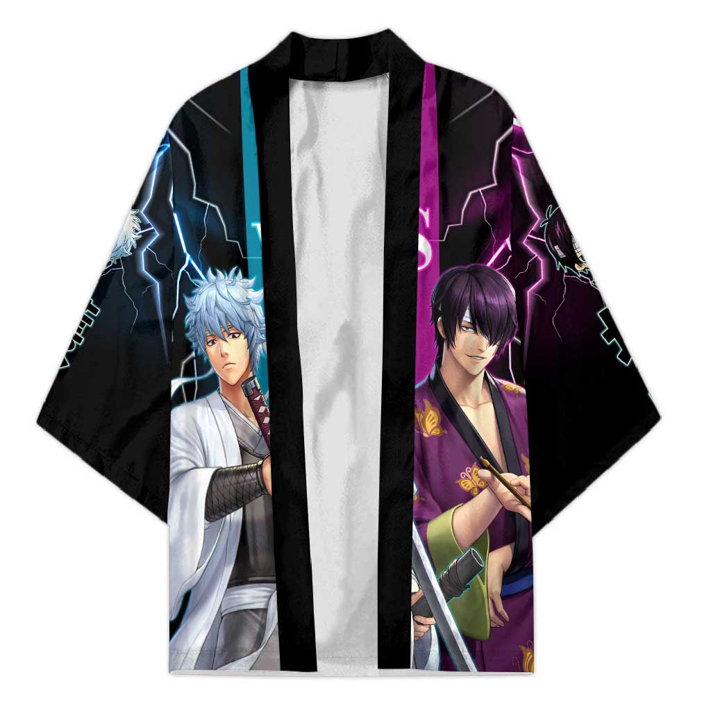 Shinsuke vs Gintoki Gintama Split Lightning Design Kimono with Sword Duel and Anime Showdown Theme - The Mazicc