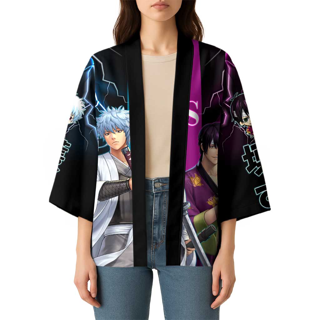Shinsuke vs Gintoki Gintama Split Lightning Design Kimono with Sword Duel and Anime Showdown Theme - The Mazicc