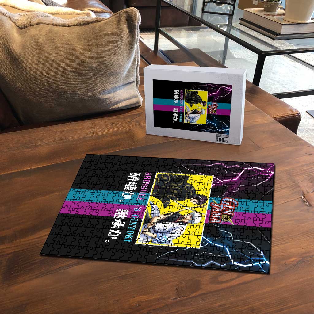 Shinsuke vs Gintoki Gintama Split Lightning Design Puzzle with Sword Duel and Anime Showdown Theme - The Mazicc