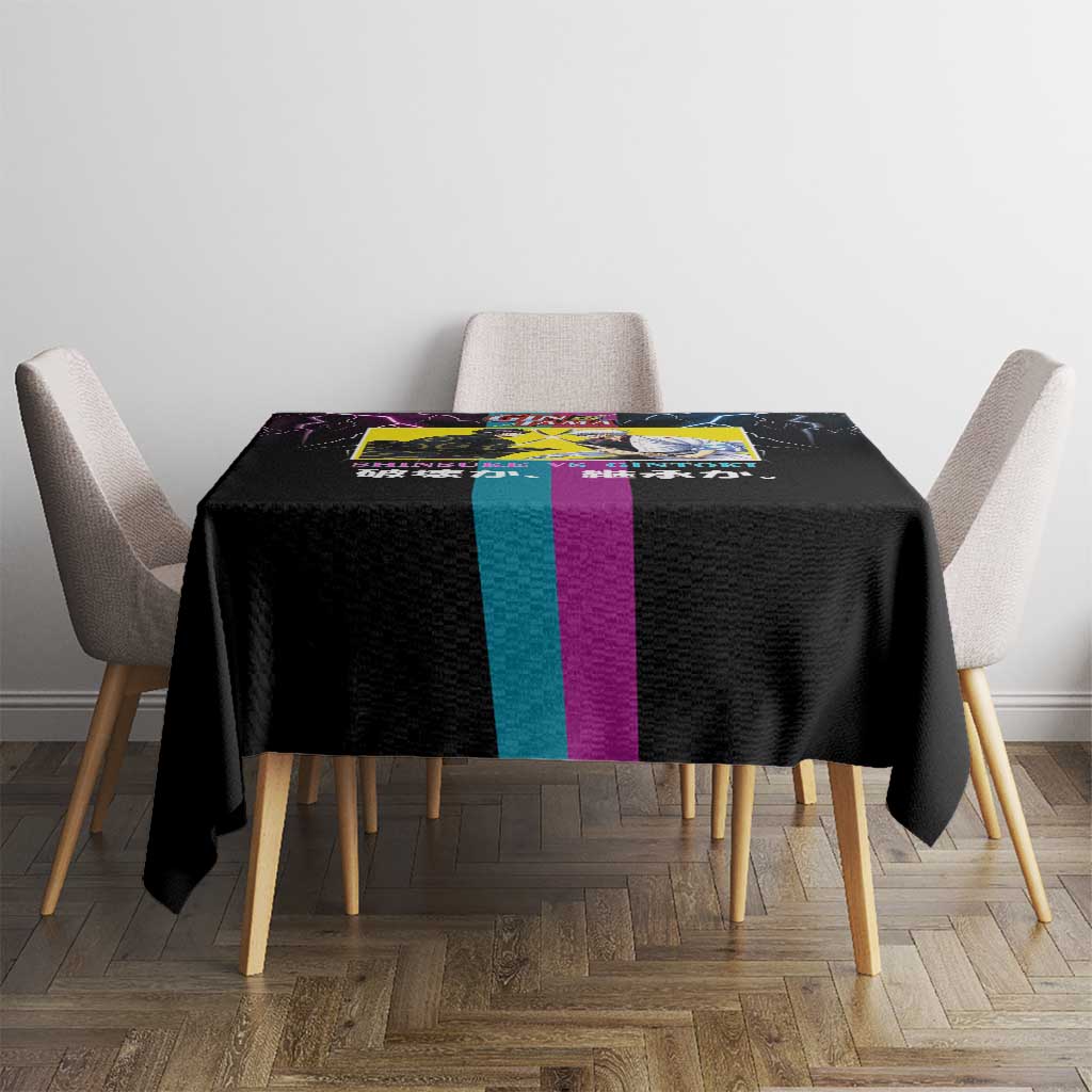 Shinsuke vs Gintoki Gintama Split Lightning Design Tablecloth with Sword Duel and Anime Showdown Theme - The Mazicc