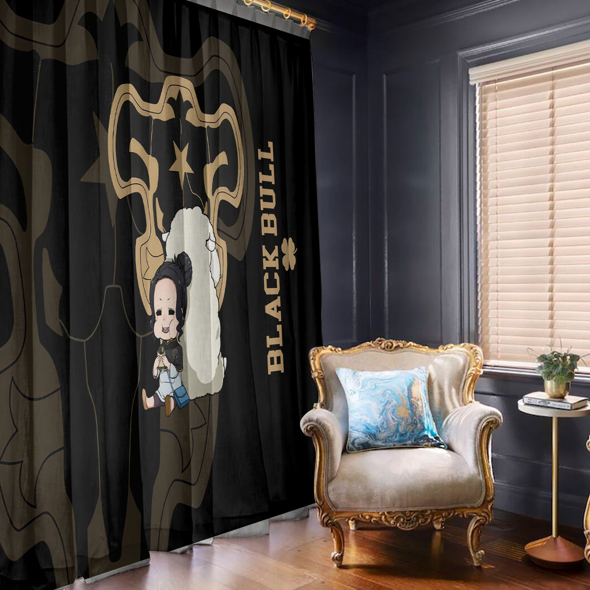 Black Bull Charmy Window Curtain