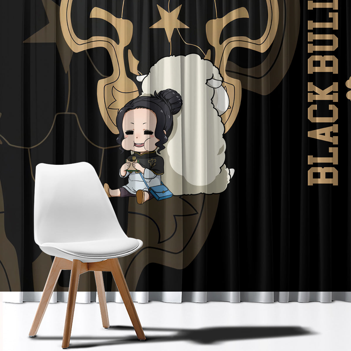 Black Bull Charmy Window Curtain