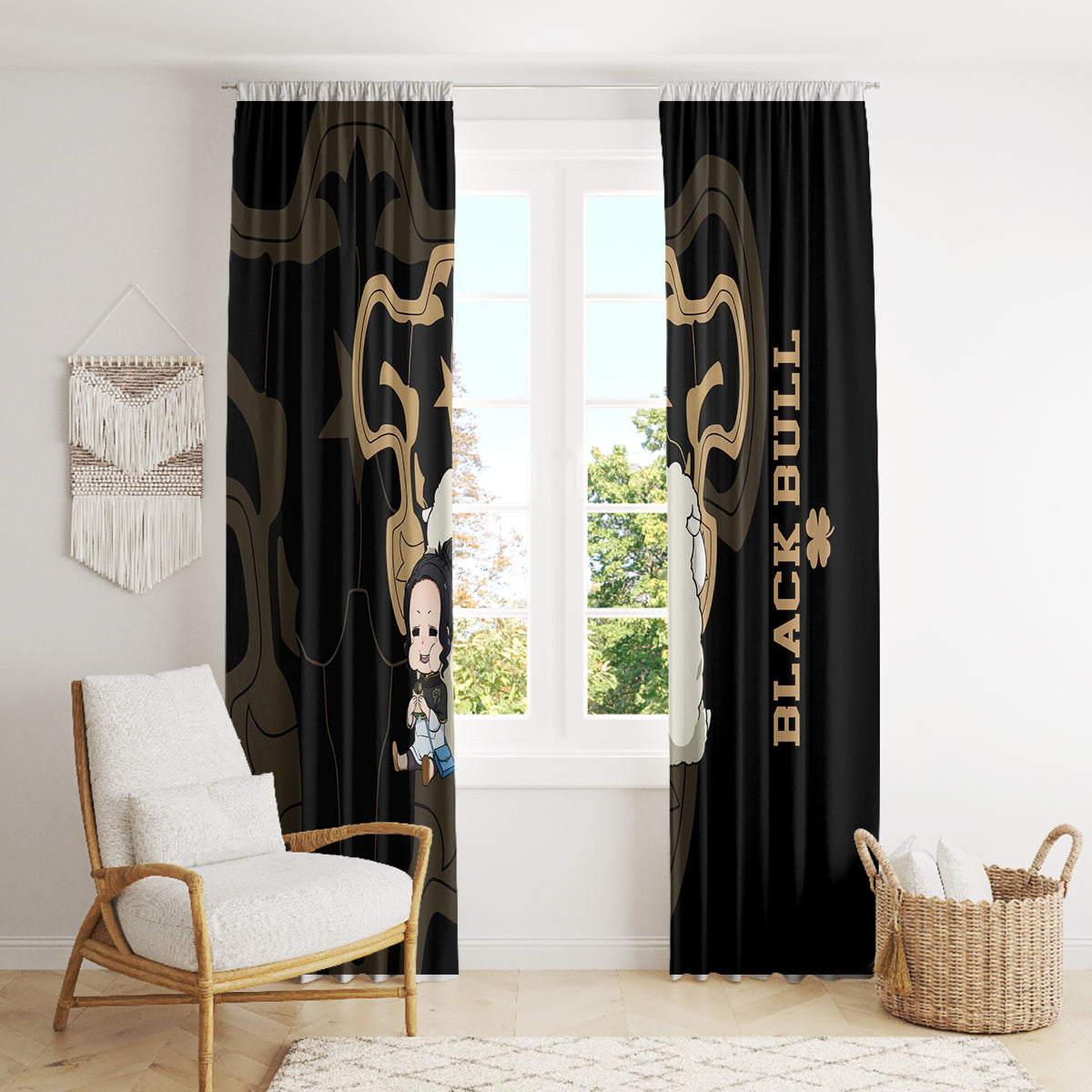 Black Bull Charmy Window Curtain