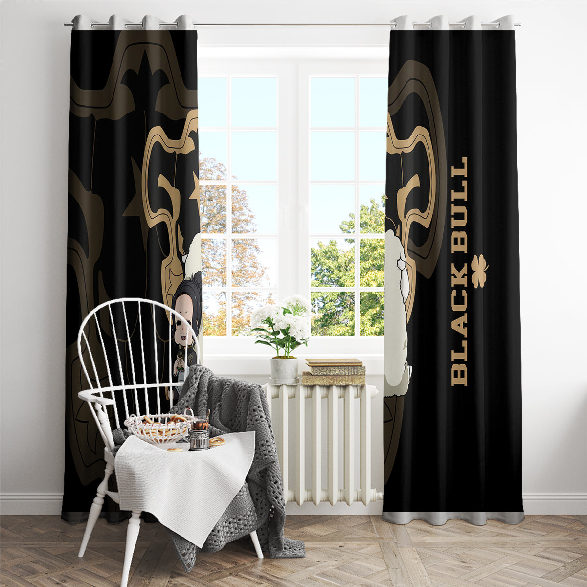 Black Bull Charmy Window Curtain