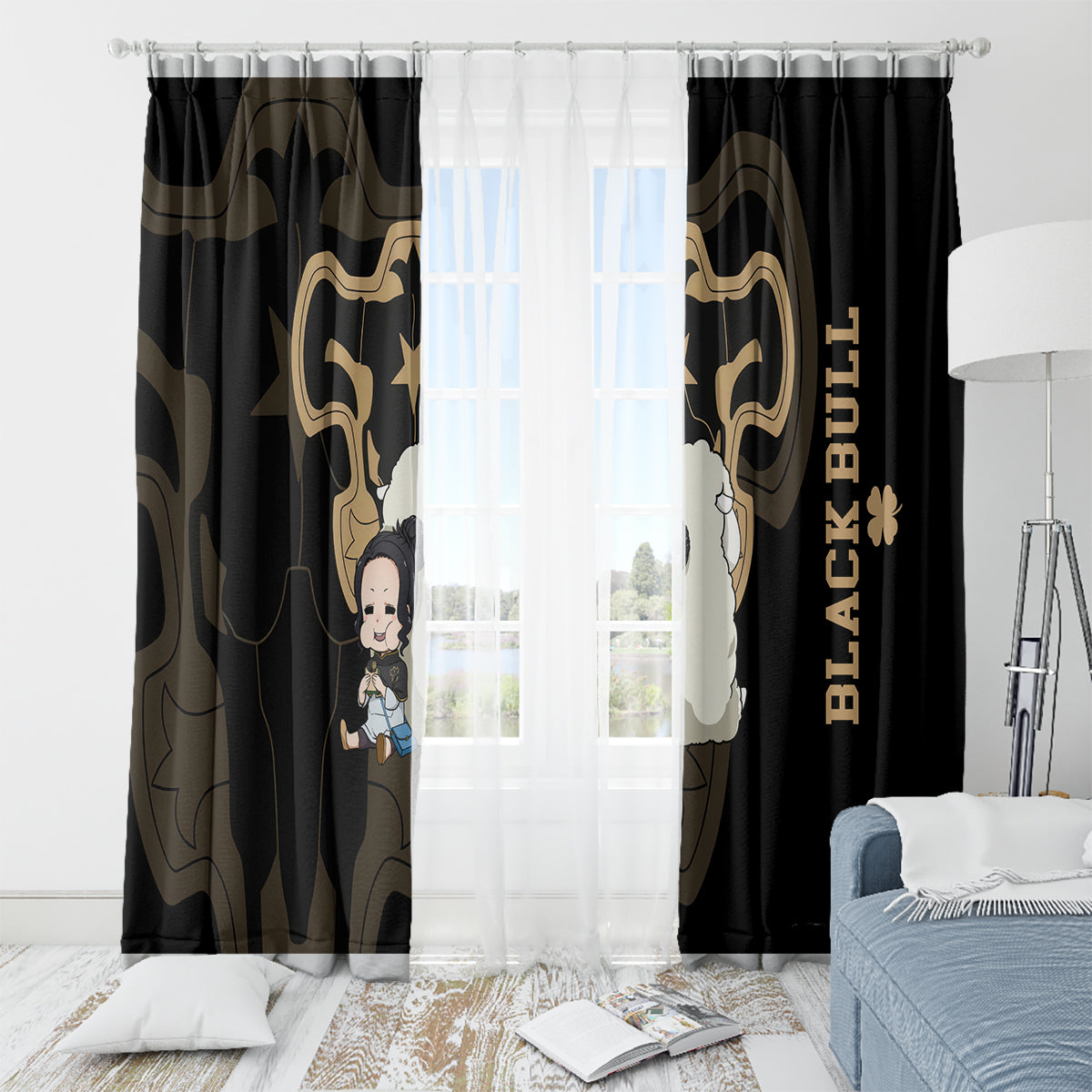Black Bull Charmy Window Curtain