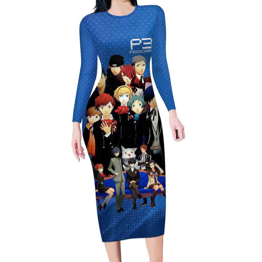 Persona 3 Team Anime Long Sleeve Bodycon Dress