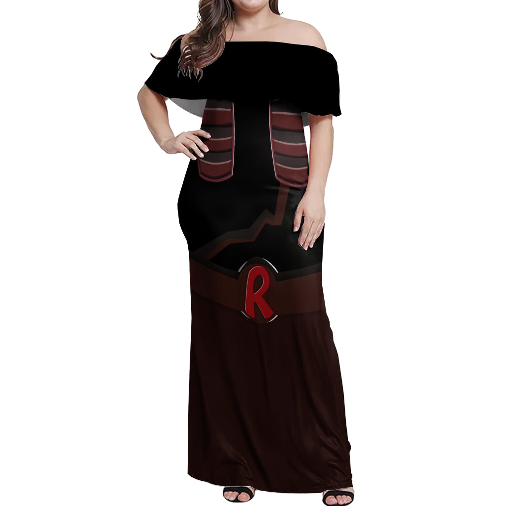 Eijirou Kirishima Hero - Red Riot Off Shoulder Maxi Dress
