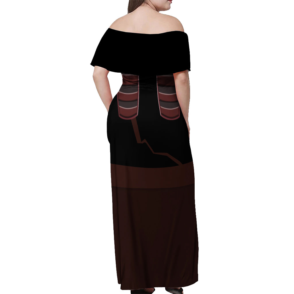 Eijirou Kirishima Hero - Red Riot Off Shoulder Maxi Dress