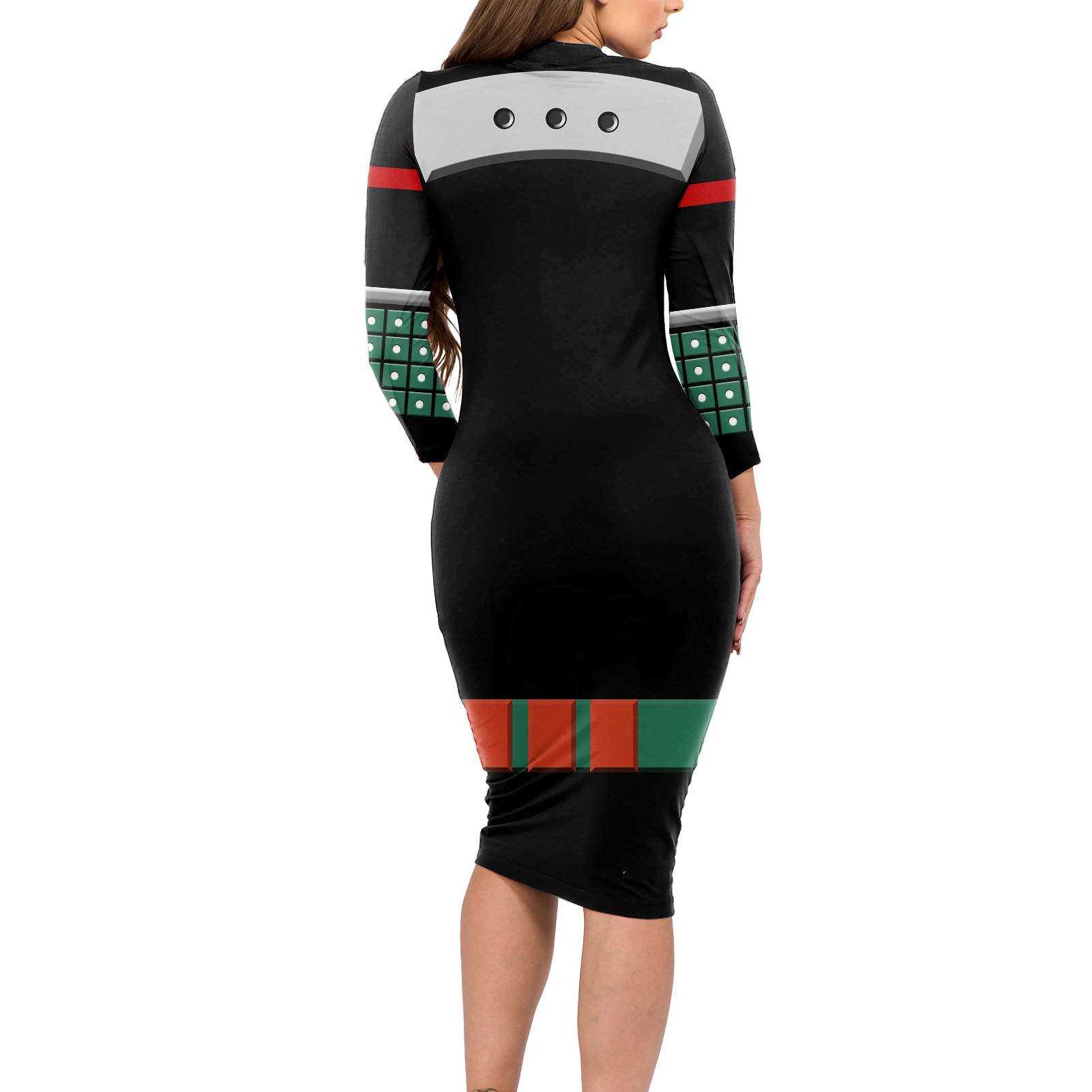 Katsuki Bakugo Uniform - Hero Anime Long Sleeve Bodycon Dress