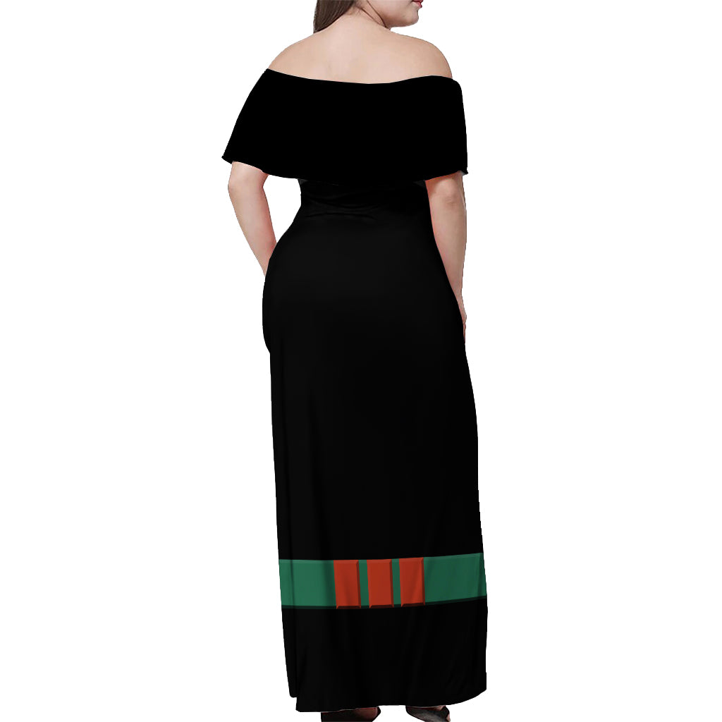 Katsuki Bakugo Uniform - Hero Anime Off Shoulder Maxi Dress