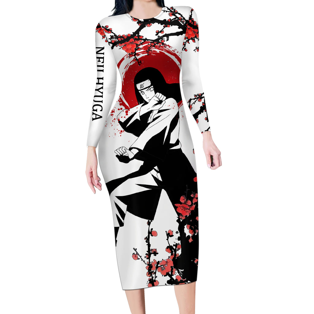 Neji Hyuga Long Sleeve Bodycon Dress