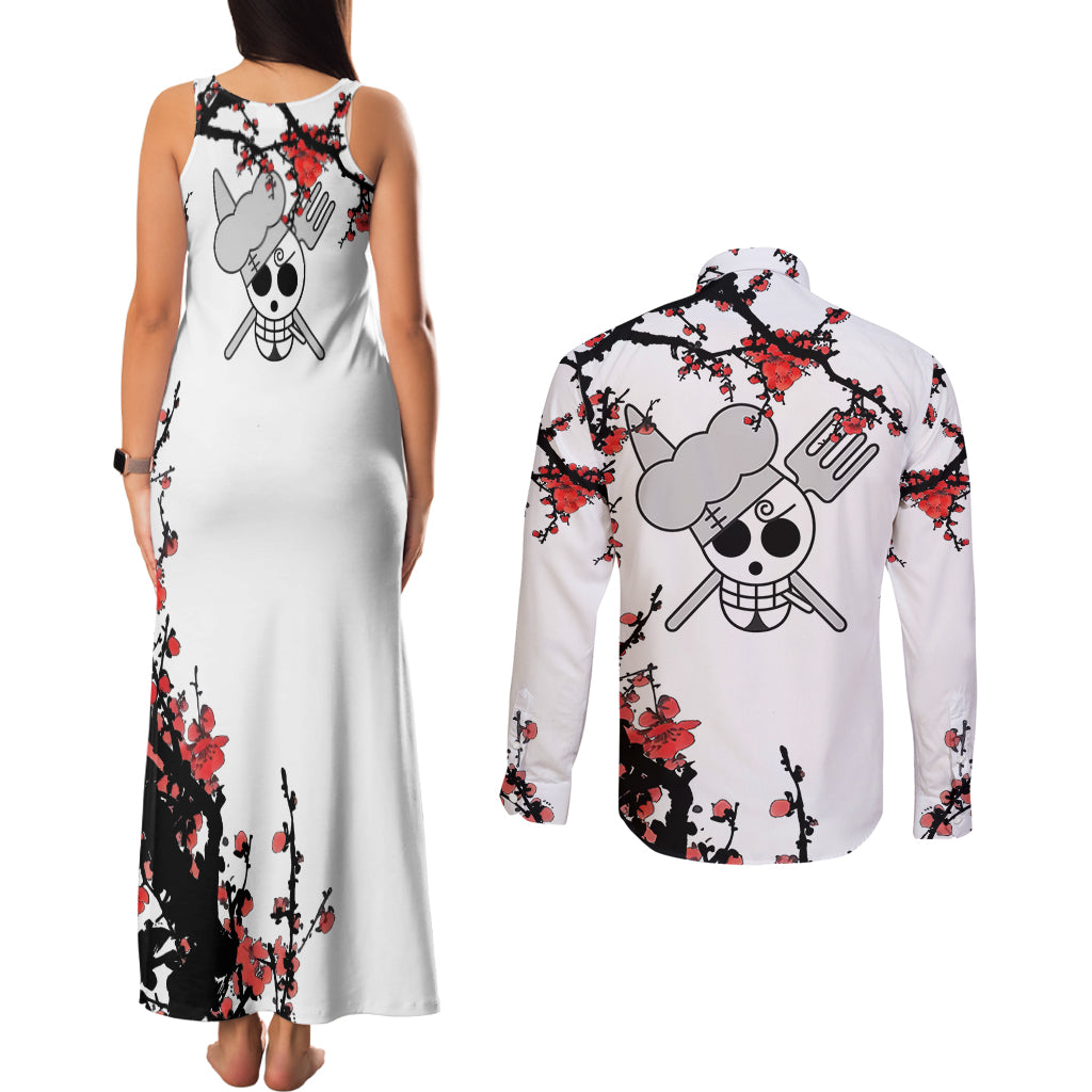 Vinsmoke Sanji One Piece Japan Style Anime Couples Matching Tank Maxi Dress and Long Sleeve Button Shirt