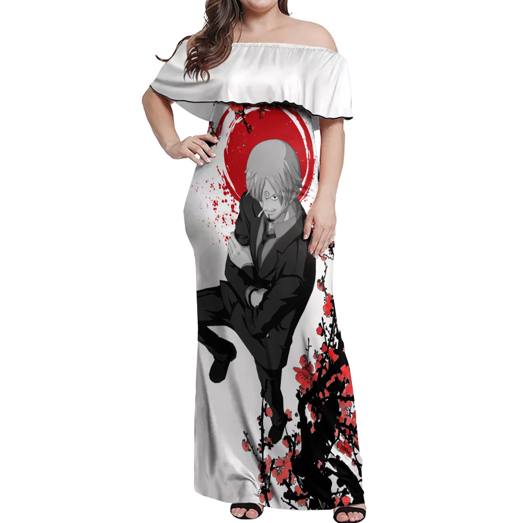 Vinsmoke Sanji One Piece Japan Style Anime Off Shoulder Maxi Dress