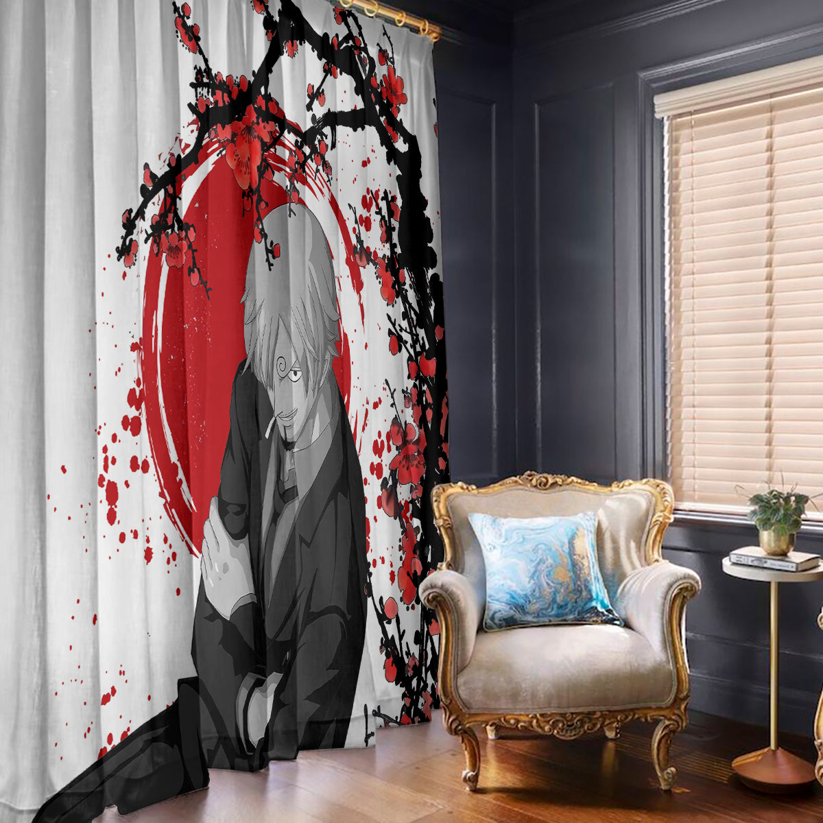 Vinsmoke Sanji One Piece Japan Style Anime Window Curtain