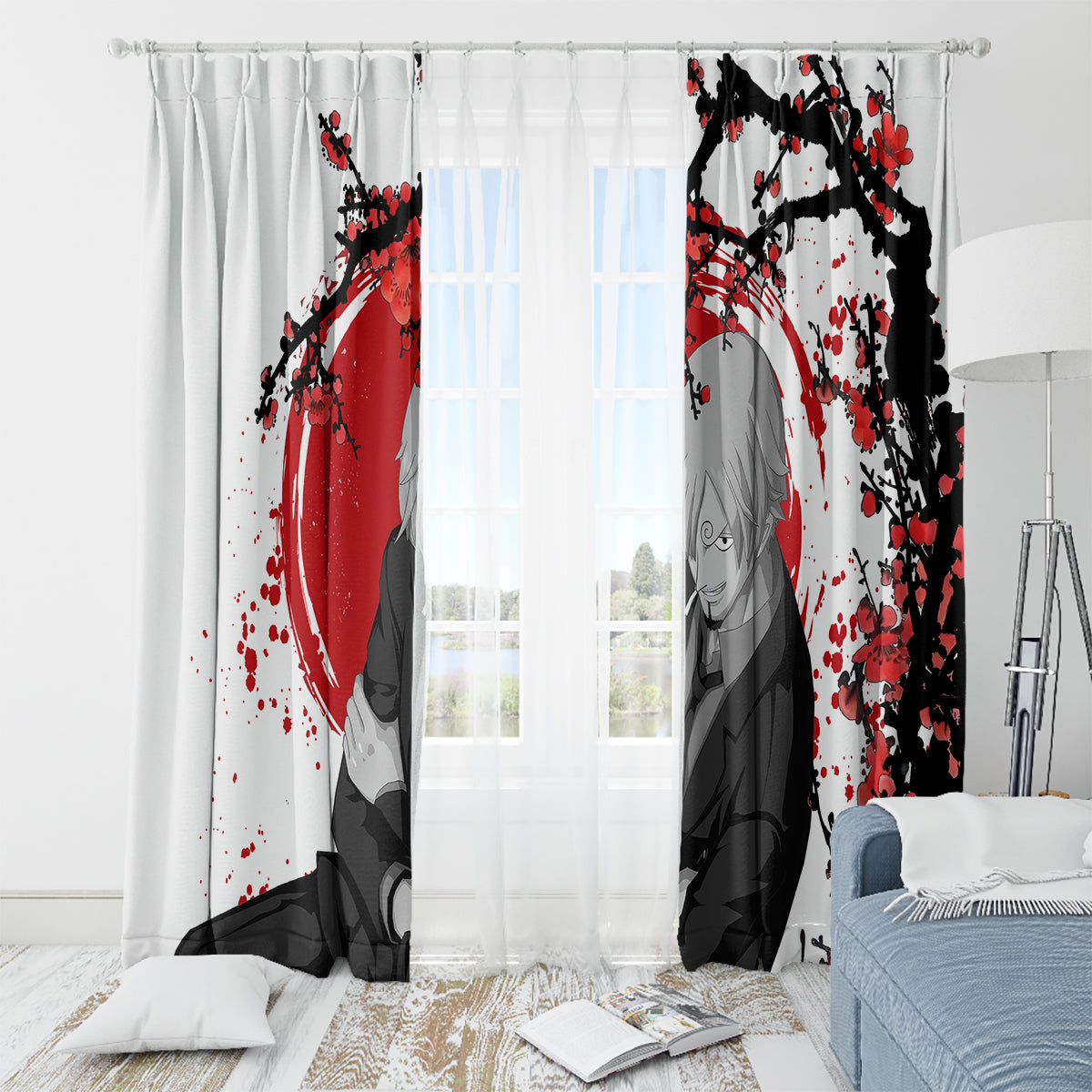 Vinsmoke Sanji One Piece Japan Style Anime Window Curtain