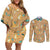 Dragonite Pattern Style Couples Matching Off Shoulder Short Dress and Long Sleeve Button Shirt