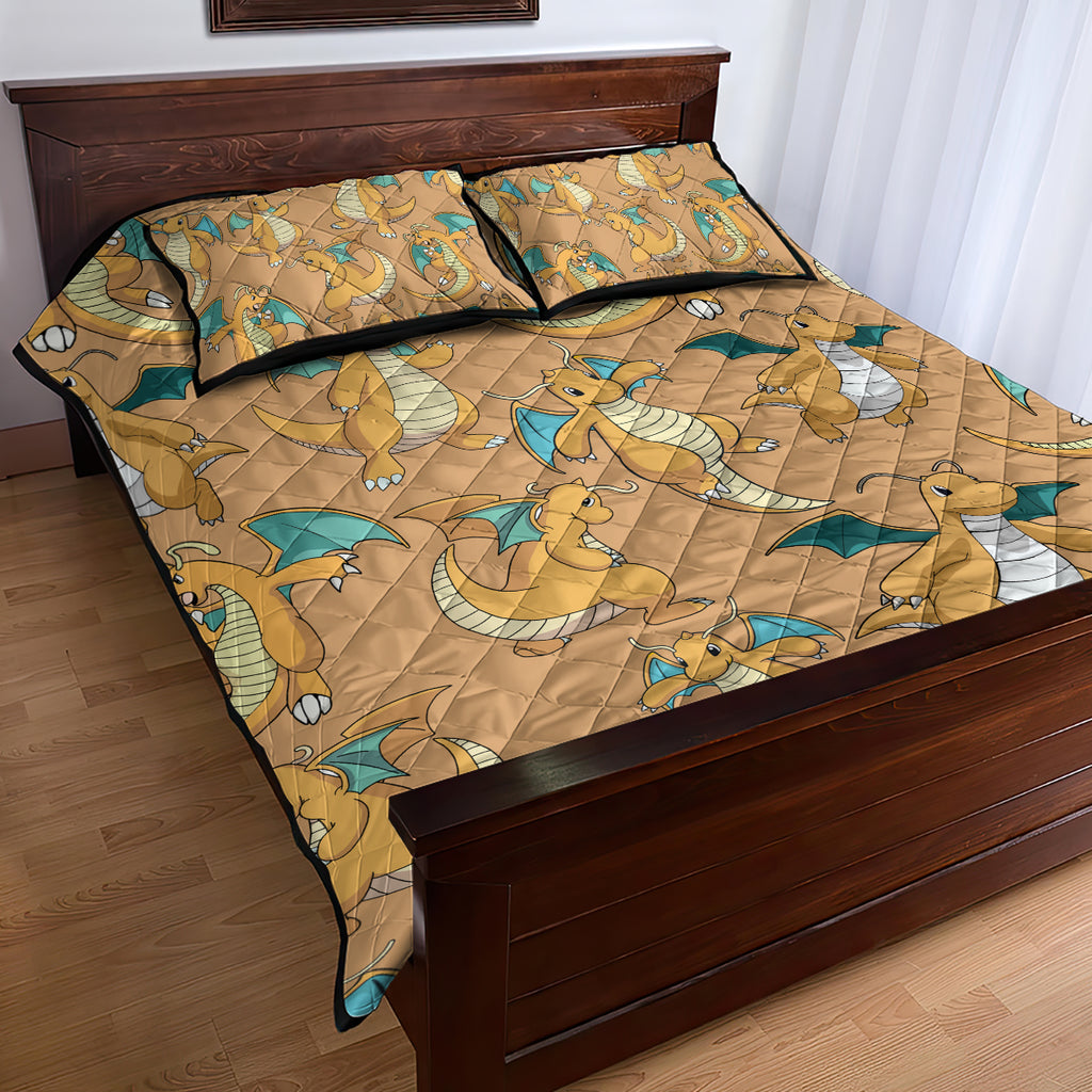 Dragonite Pattern Style Quilt Bed Set