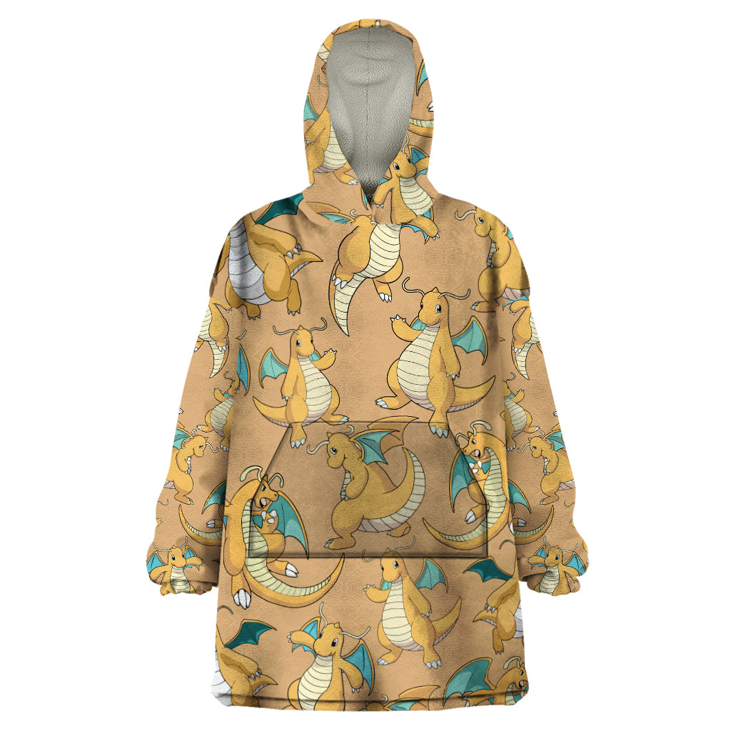 Dragonite Pattern Style Wearable Blanket Hoodie