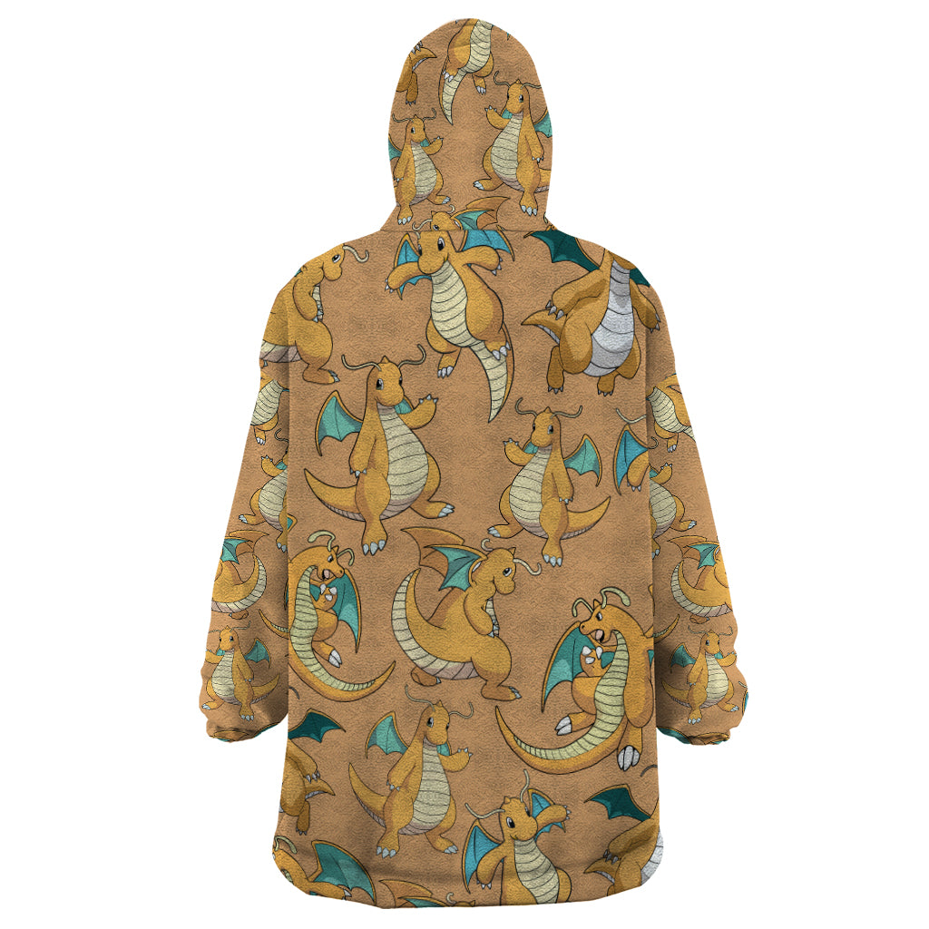 Dragonite Pattern Style Wearable Blanket Hoodie