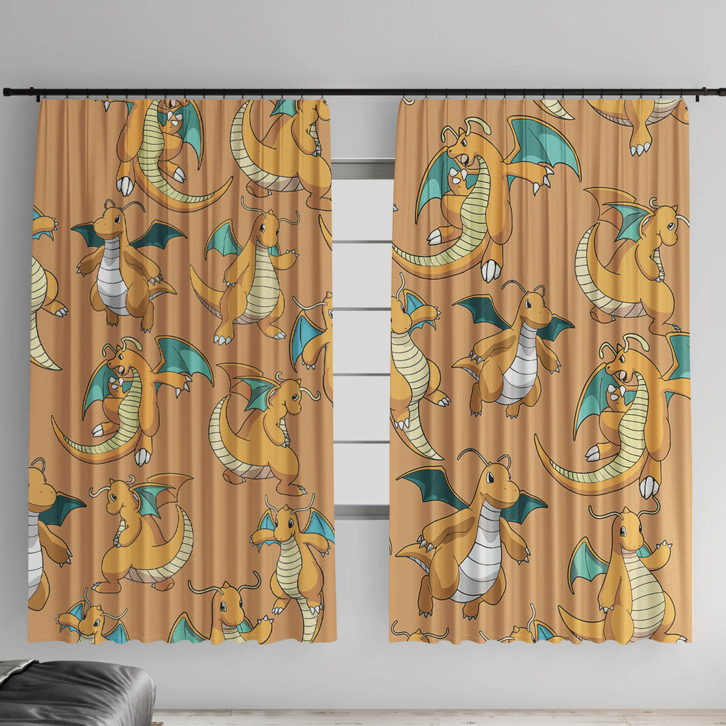 Dragonite Pattern Style Window Curtain