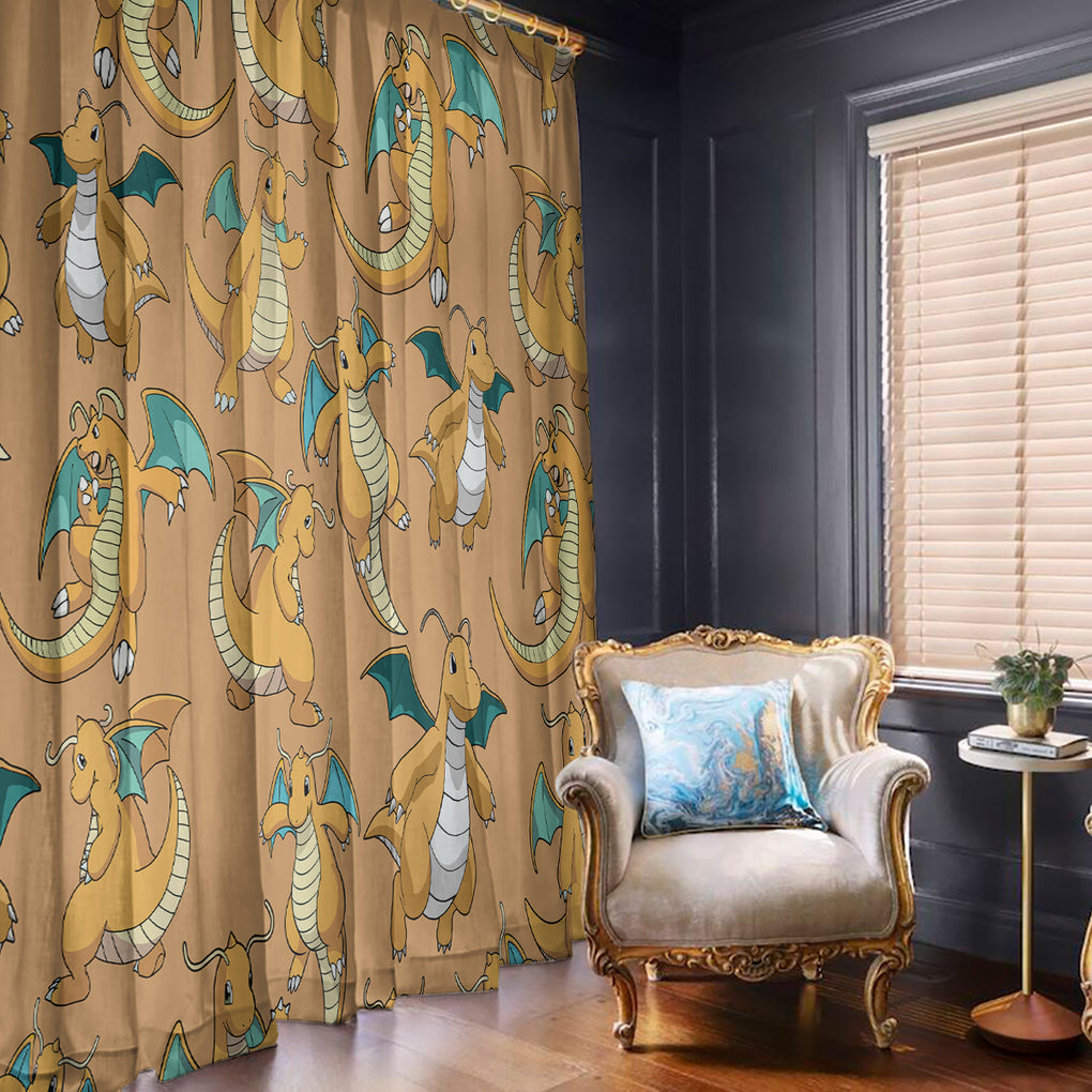 Dragonite Pattern Style Window Curtain