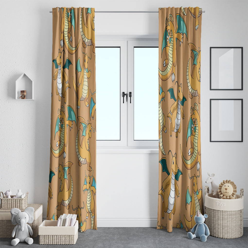 Dragonite Pattern Style Window Curtain
