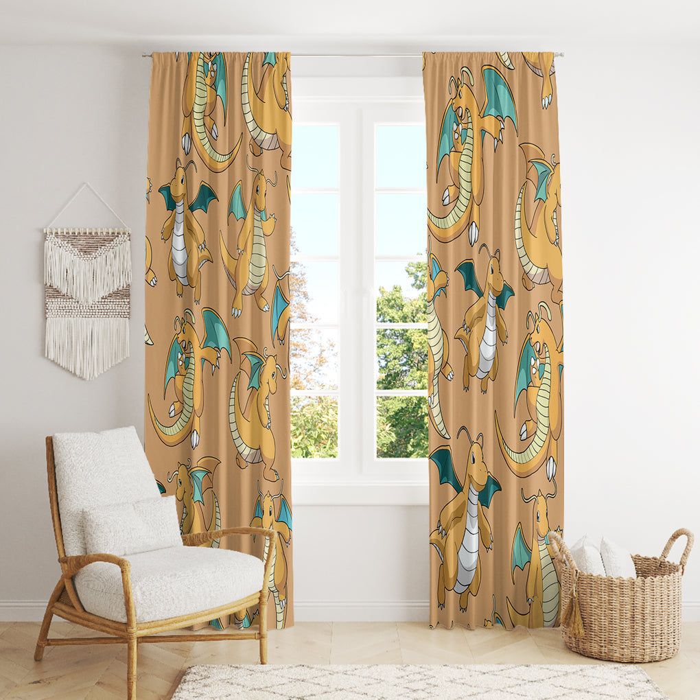 Dragonite Pattern Style Window Curtain