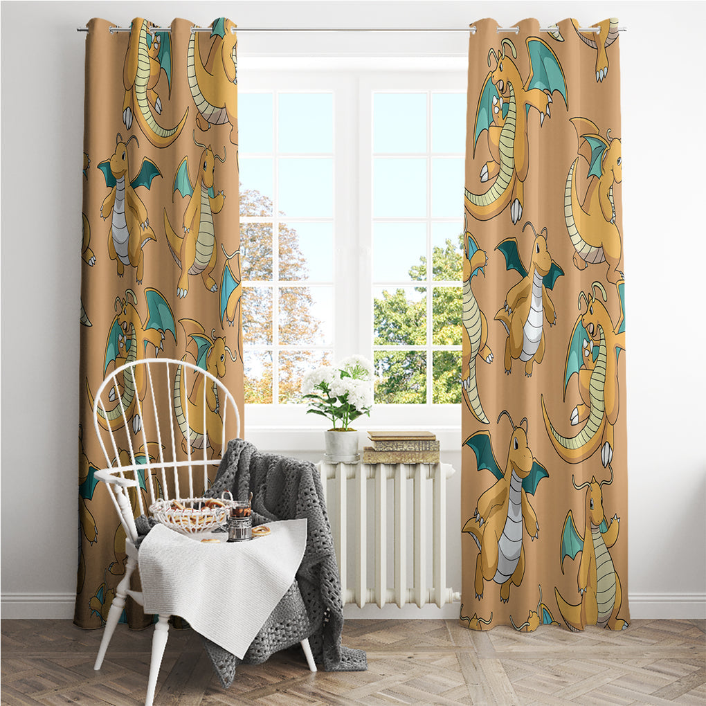 Dragonite Pattern Style Window Curtain