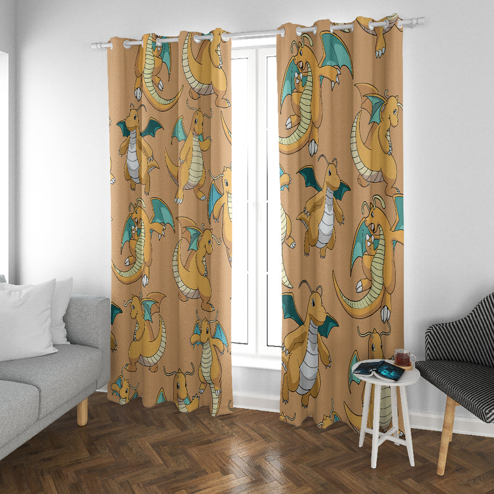 Dragonite Pattern Style Window Curtain