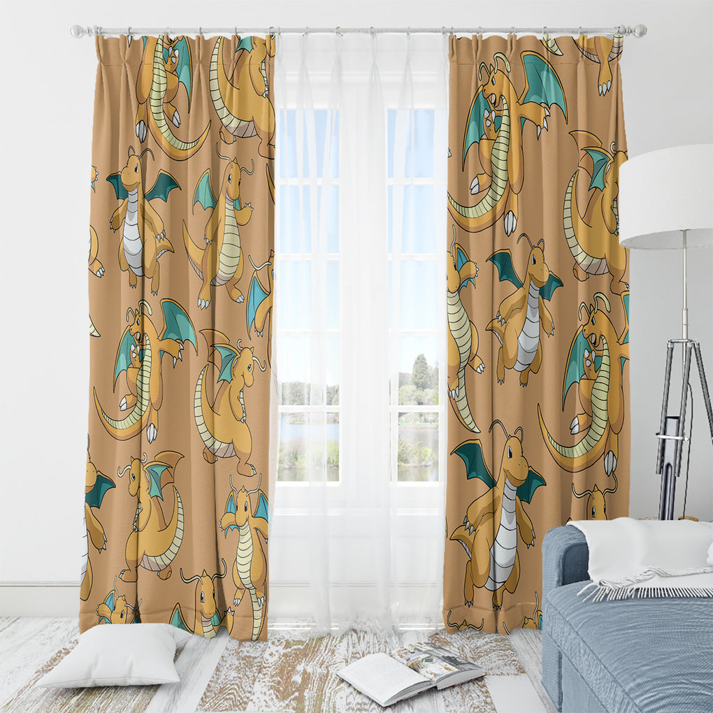 Dragonite Pattern Style Window Curtain