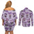 Noibat Clothes Pattern Style Couples Matching Off Shoulder Short Dress and Long Sleeve Button Shirt