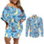 Lapras Clothes Pattern Style Couples Matching Off Shoulder Short Dress and Long Sleeve Button Shirt