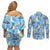 Lapras Clothes Pattern Style Couples Matching Off Shoulder Short Dress and Long Sleeve Button Shirt