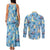 Lapras Clothes Pattern Style Couples Matching Tank Maxi Dress and Long Sleeve Button Shirt