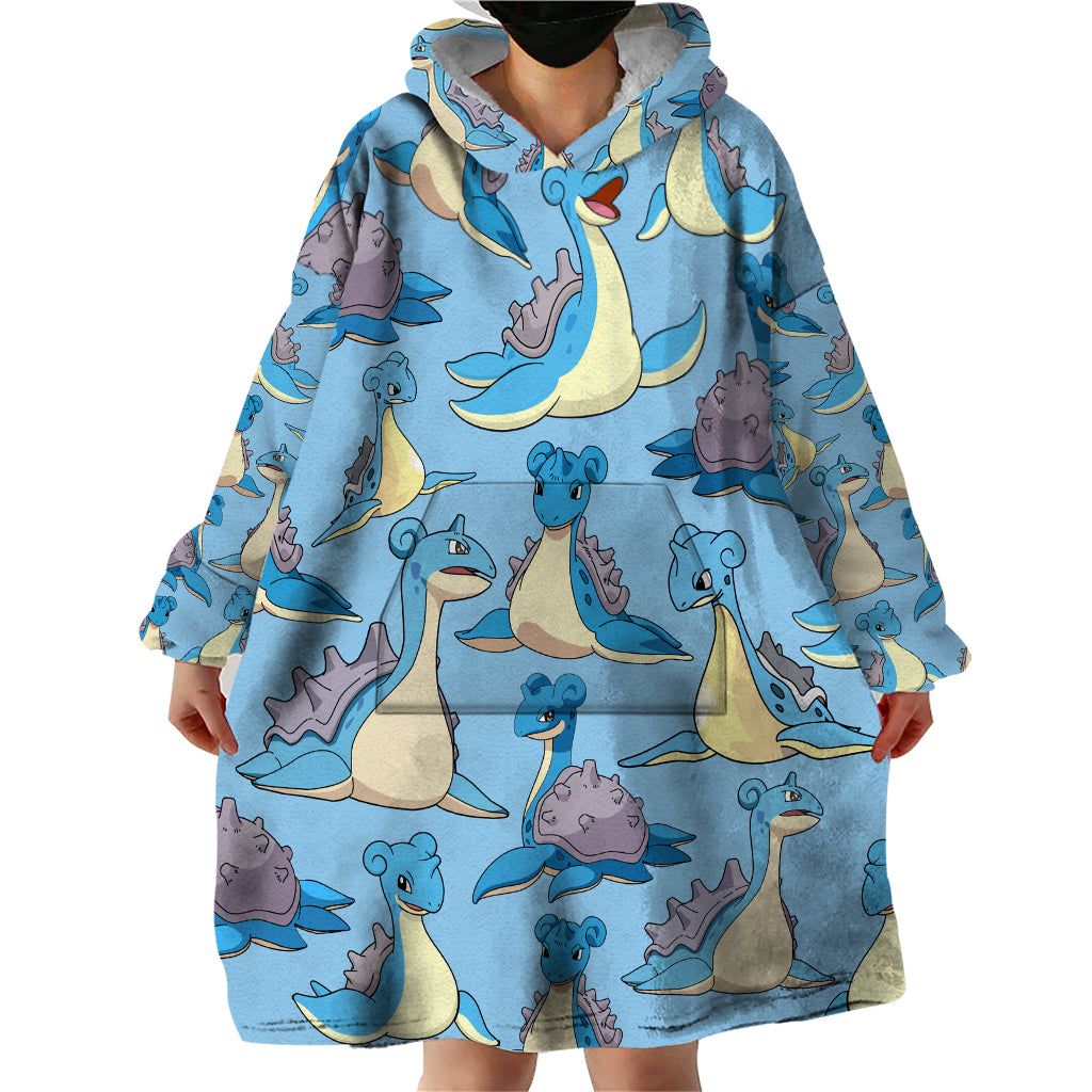 Lapras Clothes Pattern Style Wearable Blanket Hoodie