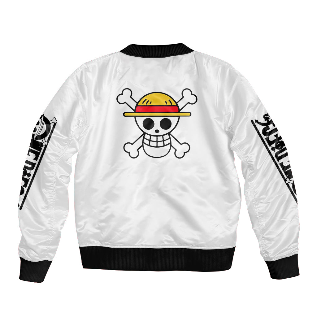 Luffy Gear 5 White Hair One Piece Streetstyle Bomber Jacket