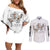 Luffy Gear 5 White Hair One Piece Streetstyle Couples Matching Off Shoulder Short Dress and Long Sleeve Button Shirt