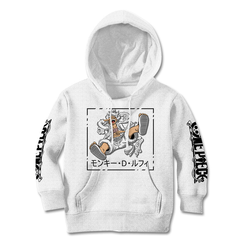 Luffy Gear 5 White Hair One Piece Streetstyle Kid Hoodie