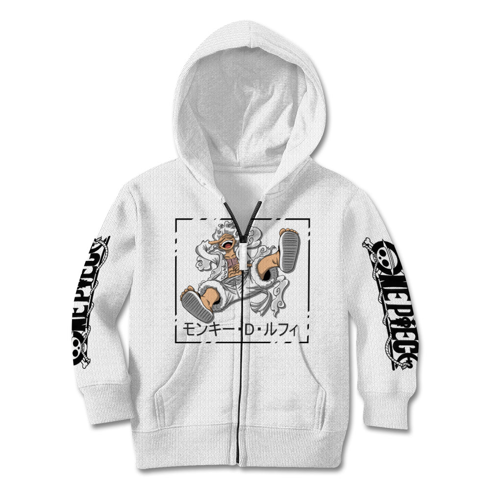 Luffy Gear 5 White Hair One Piece Streetstyle Kid Hoodie