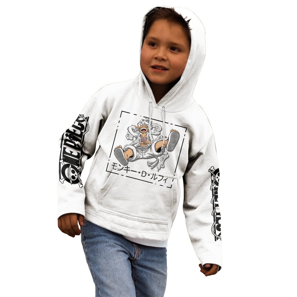 Luffy Gear 5 White Hair One Piece Streetstyle Kid Hoodie