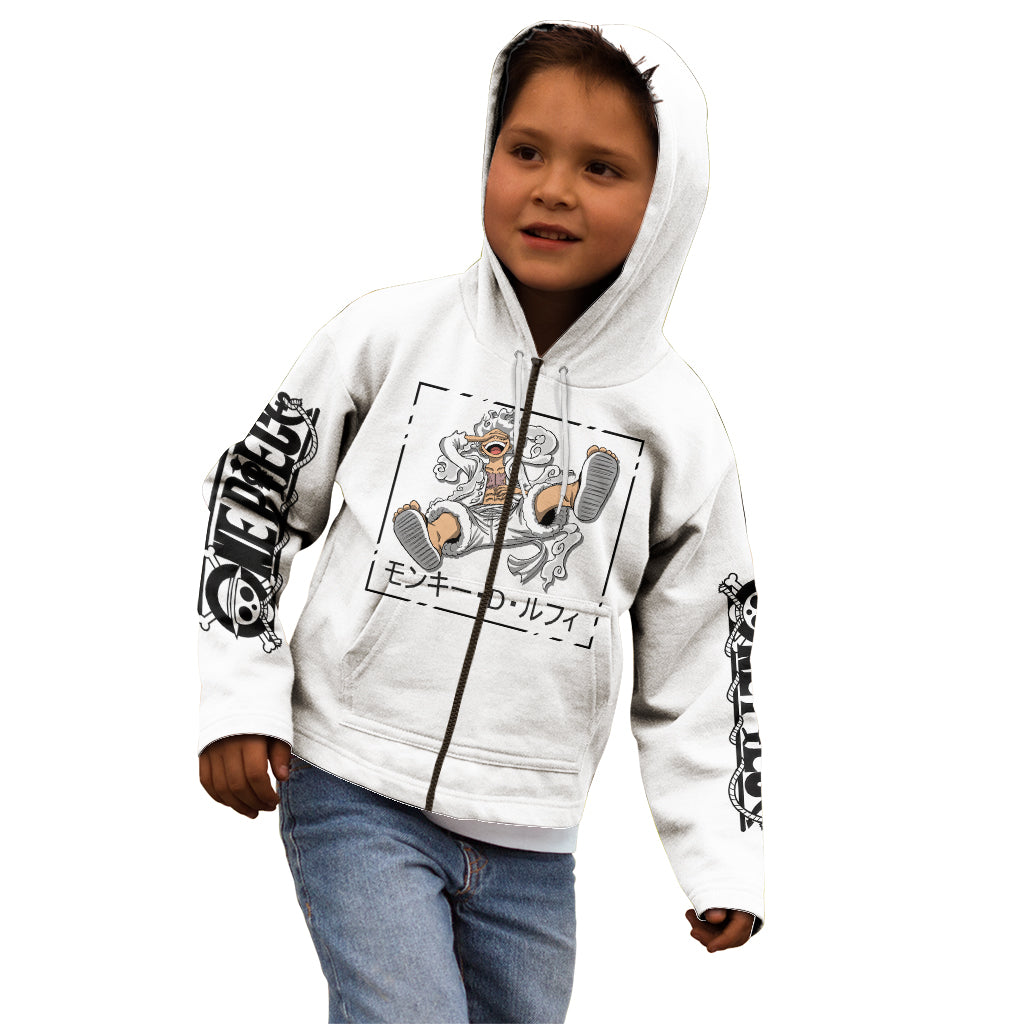 Luffy Gear 5 White Hair One Piece Streetstyle Kid Hoodie