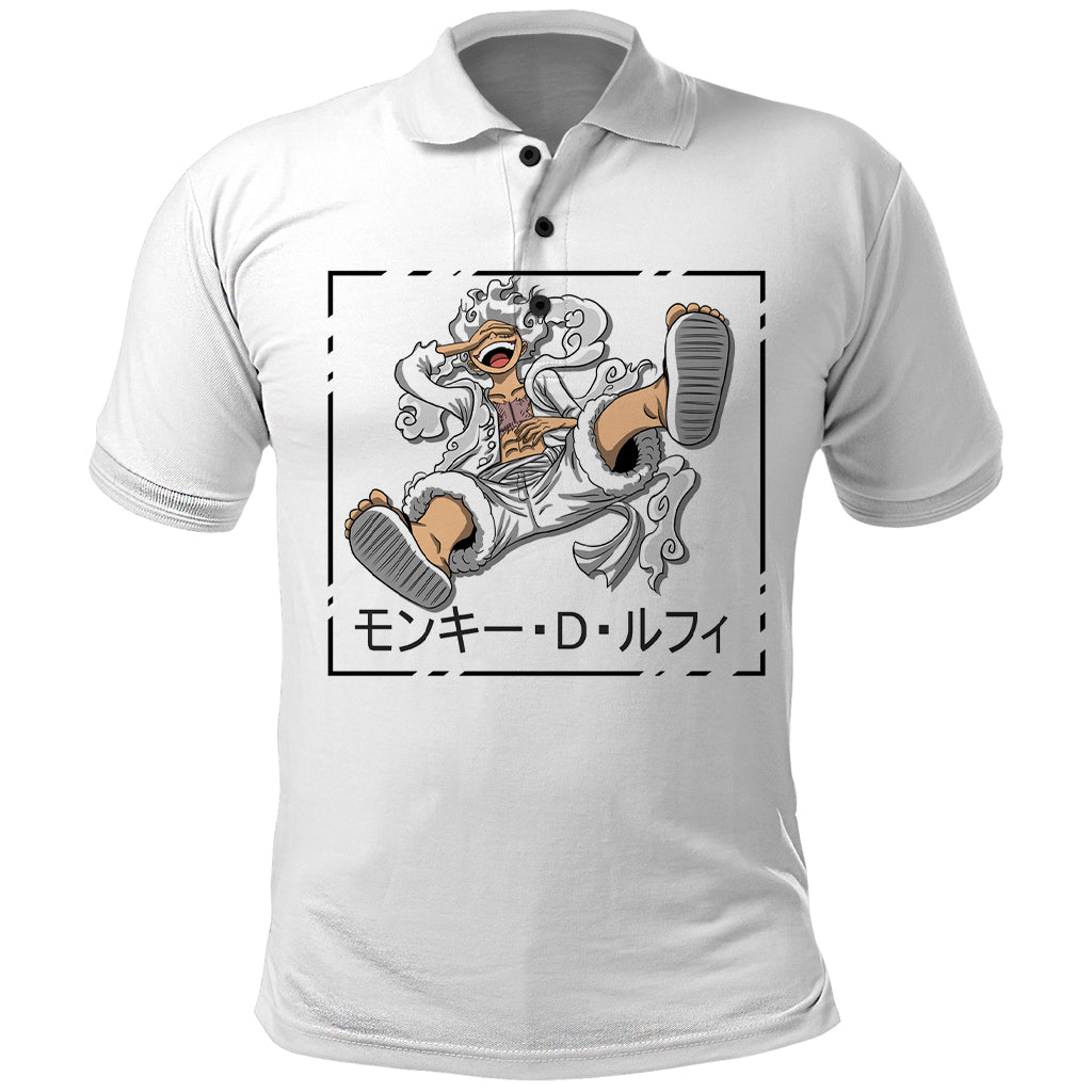 Luffy Gear 5 White Hair One Piece Streetstyle Polo Shirt
