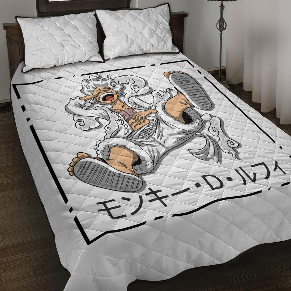 Luffy Gear 5 White Hair One Piece Streetstyle Quilt Bed Set
