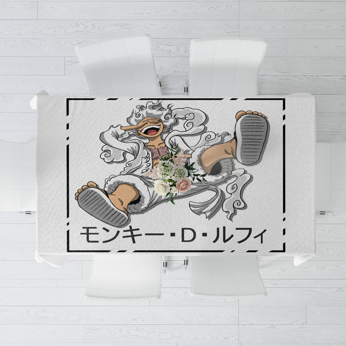 Luffy Gear 5 White Hair One Piece Streetstyle Tablecloth