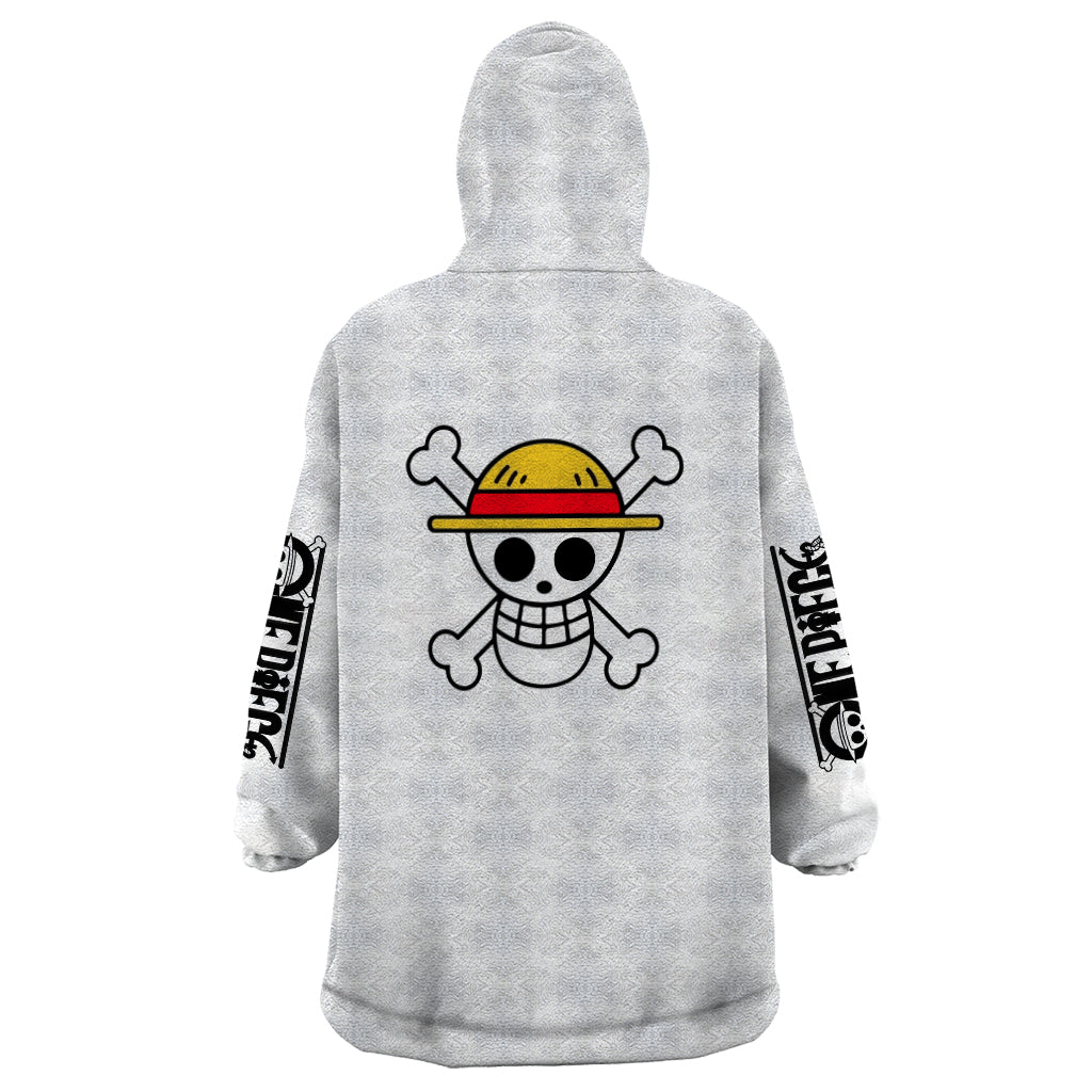 Luffy Gear 5 White Hair One Piece Streetstyle Wearable Blanket Hoodie