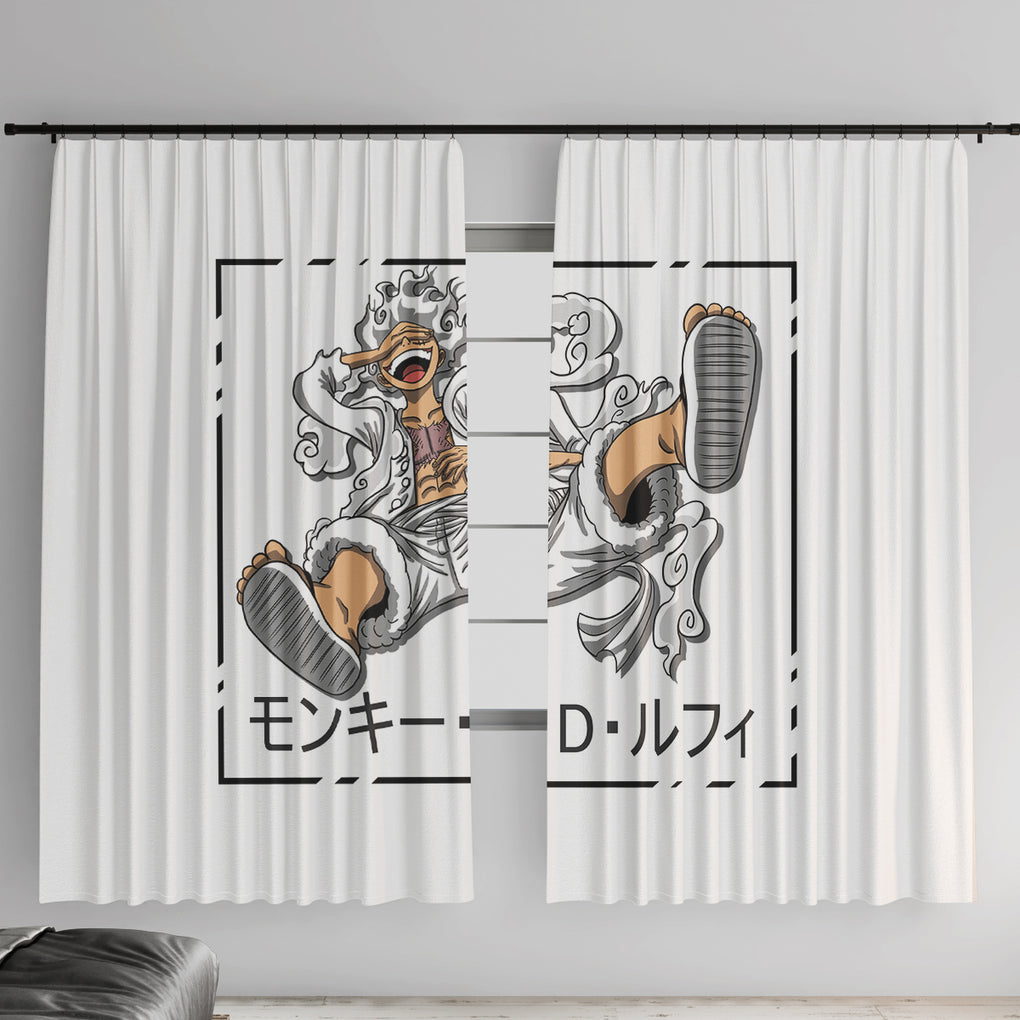 Luffy Gear 5 White Hair One Piece Streetstyle Window Curtain