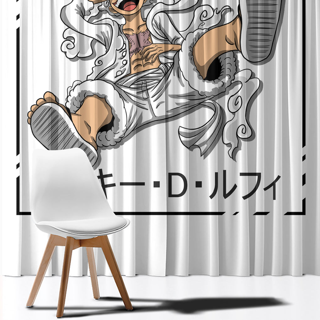 Luffy Gear 5 White Hair One Piece Streetstyle Window Curtain